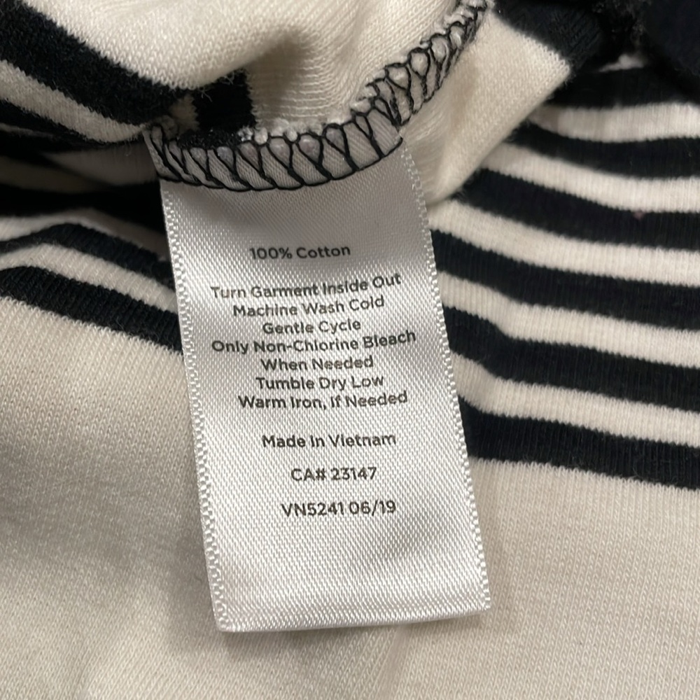 Preowned Talbot Black and White Striped Long Sleeve Top women size L - Picture 6 of 8